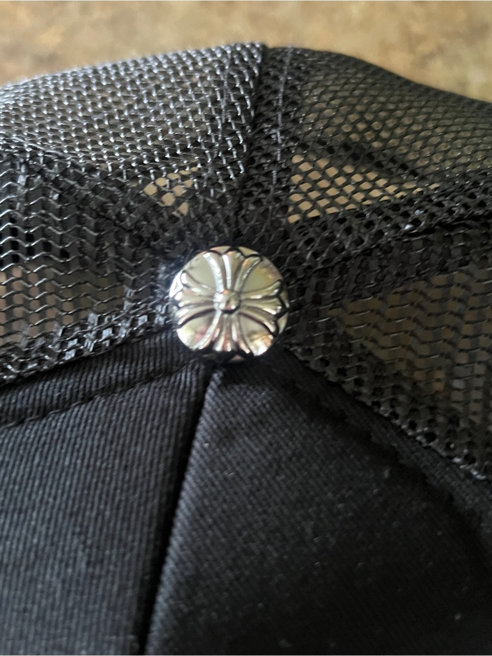Chrome Hearts Black Hat with Red Lip Patch and Gold Tooth - Picture 3 of 7